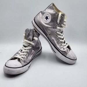 Converse Chuck Taylor All Star Hi Top Silver Metallic Sneakers Men's 9 / Women's
